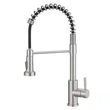 1.8 GPM Stainless Steel Single Handle Pull down Sprayer Kitchen Faucet with Wate