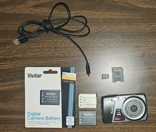 Kodak EasyShare M530 12MP 3x Zoom Digital Camera Black Silver w/ Accessories Y2K