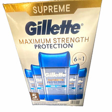Gillette Supreme Men’s 6 in 1 Stick Antiperspirant Cool Wave 3.8 oz 5pk