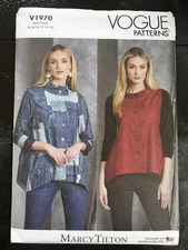 UNCUT Marcy Tilton Vogue V1970 Misses Semi-Fit Vest & Jacket (8-26) Pattern