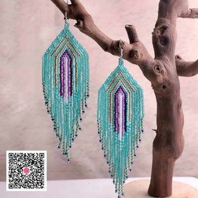 Handmade Native American Style Beaded Tassel Fashion* Earrings Extra-Long