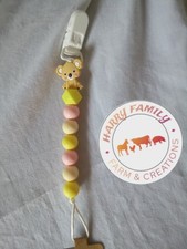 Baby silicon Beaded Pacifier Holder Clip Nipple Teether Dummy Chain NEW