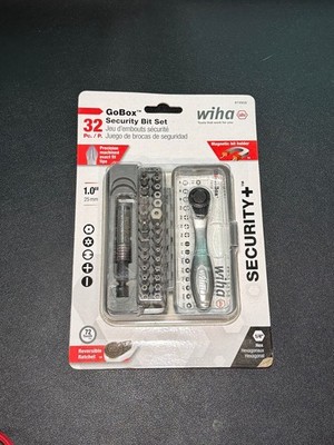 Wiha GoBox Security Bit Set 32 Pc Magnetic Bit Holder Ratchet Hex Torx Precision