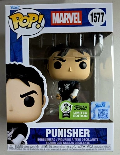 Funko Pop Marvel Punisher ECCC 2026 Con Sticker Ex - #1577 - in hand + soft prot
