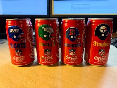 4 - 1992 NFL Coca-Cola Class Collector Series Soda Cans Empty