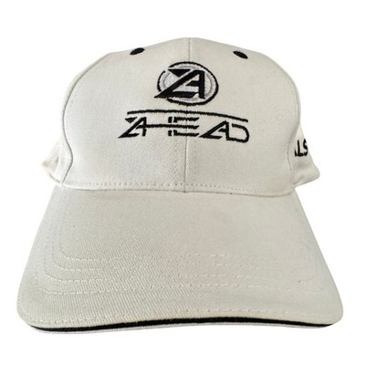 ALSTOM Racing Cap White Embroidered Logo Adjustable Dad Hat