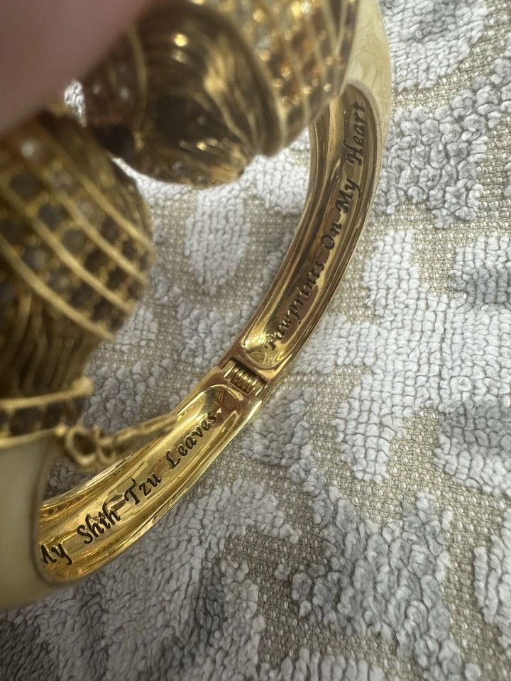 Brazalete brazalete brazalete perro Bradford Exchange Shin Tzu con cristales de Swarovski. Foto 3 de 4