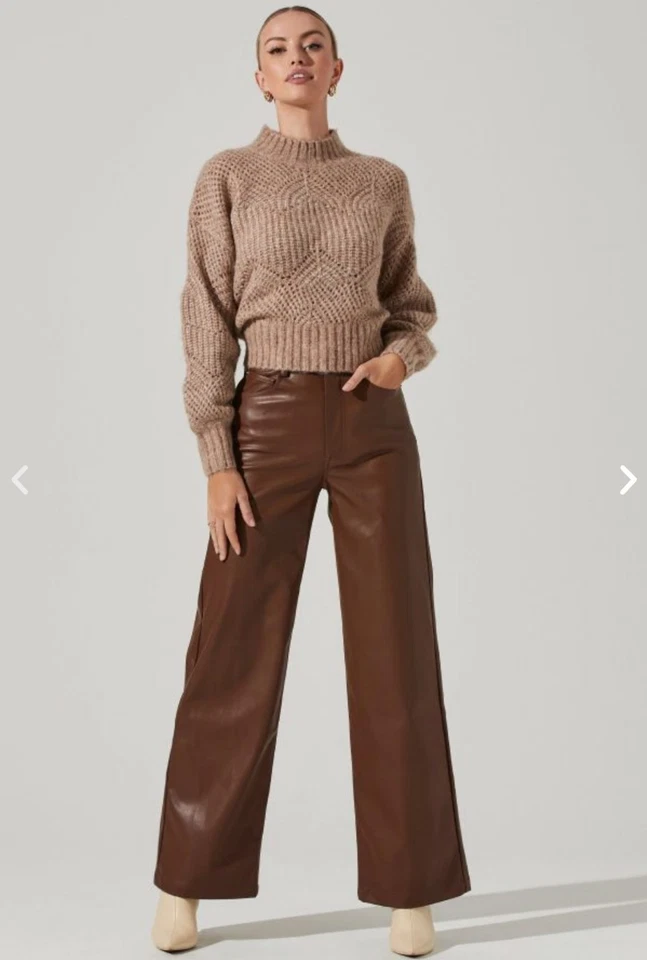 Anthropologie By Astr The Label Serenity Mock Neck Swaeter бежевый размер L - Изображение 3 из 4