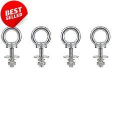 4 Pack M6 Stainless Steel Lifting Eye Bolt with Nuts 25mm Threaded Ring - US
