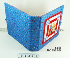 3-Ring Photo Album Fabric Padded Covered w/ 25 Self Adhesive Vtg