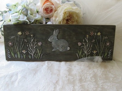 Patina Rabbit,3D Original Art,Wall Plaque,Farmhouse,Country,Rustic door topper