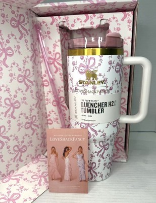 Stanley x LoveShackFancy Quencher 40 oz Coquette Bow Chantilly Holiday pink