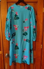 Vintage Tanner Style Long Hawaiian Florida Floral Dress W/ Pockets Sz. 12