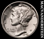 1943-D Silver Mercury Dime-Choice Gem Brilliant Unc +++ FSB No Reserve #G7520