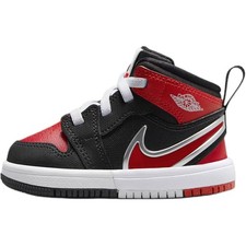 Jordan Air Jordan 1 Abrasion Resistant Mid top Toddler Shoes Black FQ1283-006