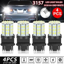 4X 3157 3156 64SMD LED Reverse Tail Brake Turn Signal DRL Light Bulb 6000K White