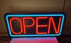Vintage Fallon Real Neon Open Sign 36” x 17” Business Bar Restaurant