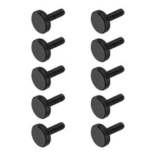 M8x18mm Knurled Thumb Screws Black Steel Flat Head Thumb Screws 10Pcs