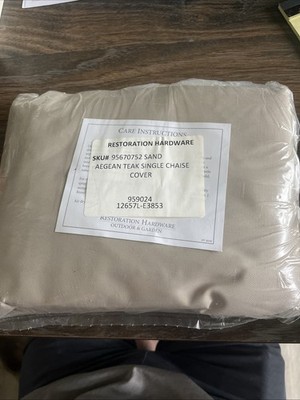 NEW Restoration Hardware RH Aegean Teak Single Chaise Cover Sand SKU 95670752