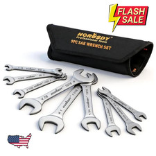 9pc Super-thin Open End Wrench Set Rolling Pouch Sae Slim Spanner 14-1-116 9pc Super-thin Open End Wrench Set Rolling Pouch Sae Slim Spanner 14-1-116
