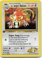 Lt. Surge's Raticate Uncommon Gym Heroes G1 Colorless 1st Edition 051/132 2000 L