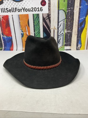 John B. Stetson Company XXXX Beaver Western Cowboy Hat Brown Leather Band 7 3/8