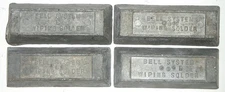 4 BELL SYSTEM WIPING SOLDER SCRAP LEAD INGOT BAR 21.75 LBS