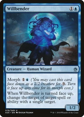 Willbender Masters 78 A25 Masters MTG Blue Human Wizard Morph Velinov NM