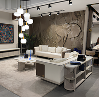 Stilvolles WeißEs Wohnzimmer-Set 3-Sitzer-Sofas Couchtisch DesignermöBel