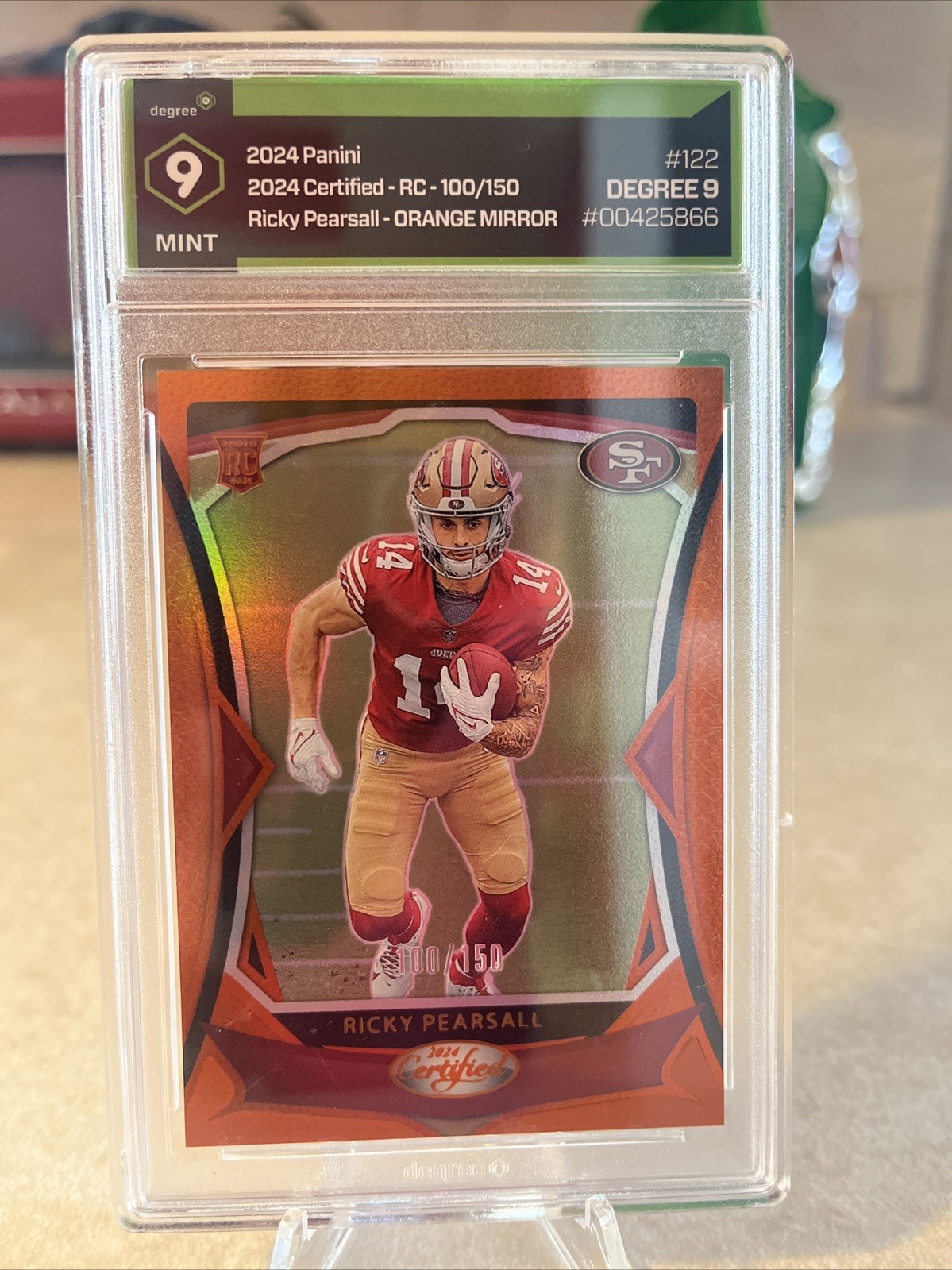 2024 Panini Certified Rookies Ricky Pearsall #122 Mirror Orange 100/150 (RC)