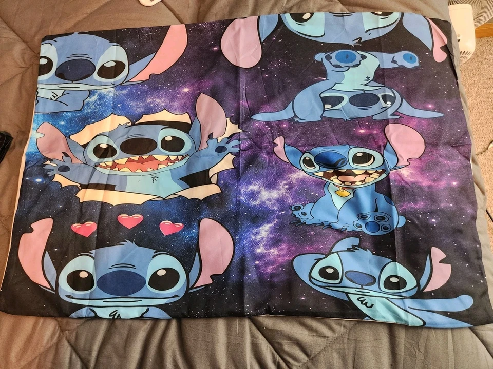 Juego de 3 fundas de almohada funda nórdica colcha de dibujos animados Lilo & Stitch Foto 2 de 4
