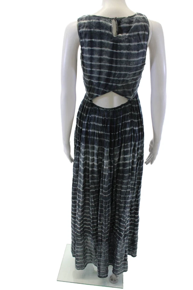 Neuw Womens Sleeveless High Neck Tie Dye Maxi Casual Dress Gray Size S - Image 3 of 4