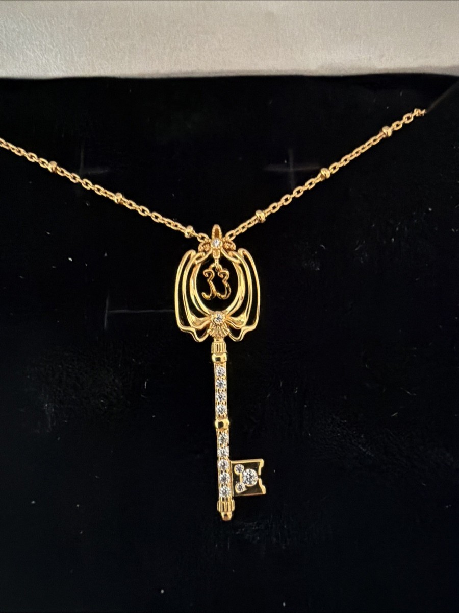 Disneyland Club 33 Gold Key Necklace with Hidden Mickey by Rebecca