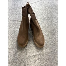 DV Dolce Vita Tyler Brown Faux Suede Lug Sole Sock Ankle Boots Womens 9