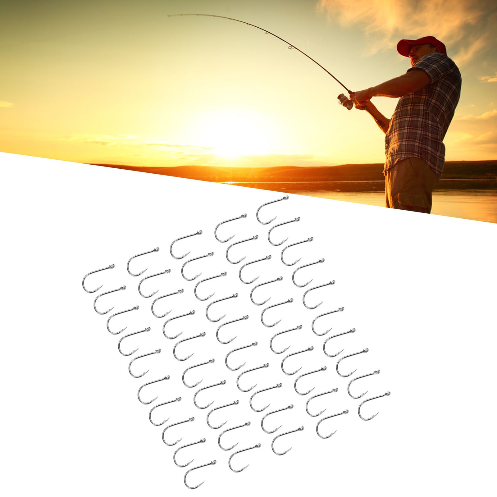 Type 12 50Pcs Fishing Hook High Carbon Steel Incisive Barbed Carp Fish Hoo EC