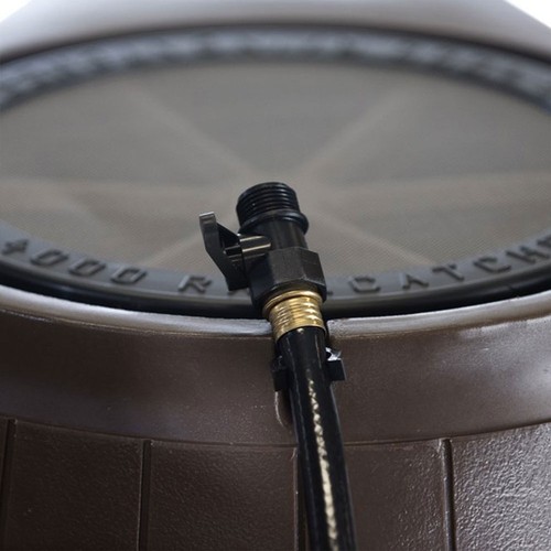 FCMP Outdoor 45-Gallon BPA Free Home Rain Water Catcher Barrel, Brown (Used) - Picture 8 of 10