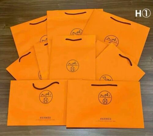 Set of 14-Hermes Authentic Orange Shopping Paper Gift Tote Bags-Large size - 第 1/10 張圖片