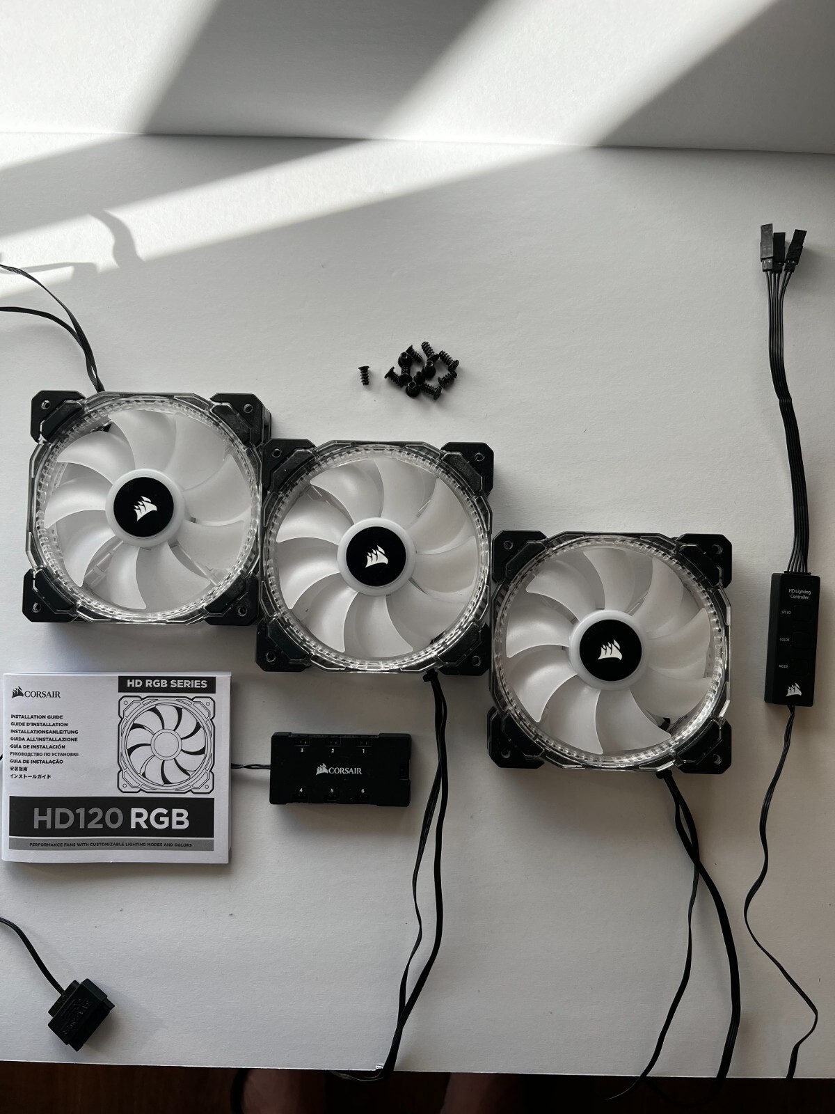 Case Acc Corsair Hd Rgb Fan Led Hub Corsair HD 120 RGB LED Series 3 Fan Kit With RGB LED Controller