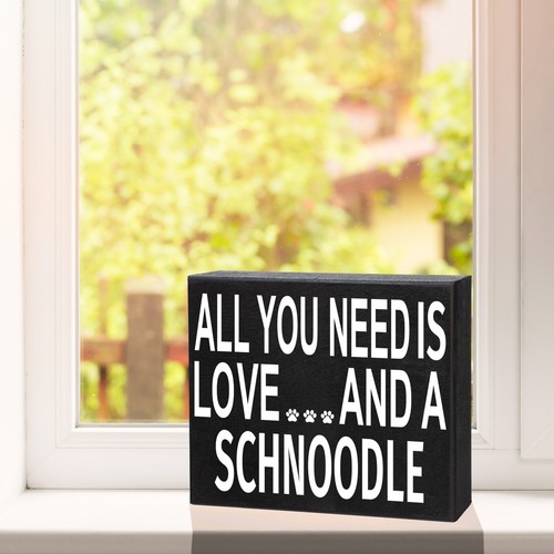 JennyGems Schnoodle Gift, Schnoodle Sign, All You Need Is Love and a Schnoodle - Picture 5 of 12