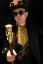 Own Handmade Handcrafted Victorian Steampunk Telescope, Brass Head Walking cane