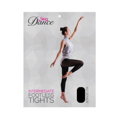 New Girls Ballet Dance Black Tan 60 Denier Footless Tights By