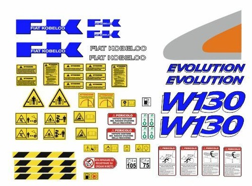Fiat Kobelco W130 - PL - Evolution adhesive decals complete kit