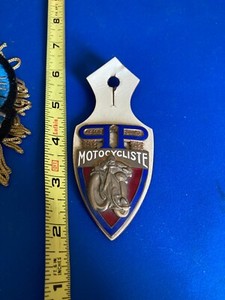 OLD VINTAGE FRENCH NATIONALE MOTORCYCLE POLICE EMBLEM
