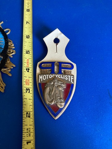 OLD VINTAGE FRENCH NATIONALE MOTORCYCLE POLICE EMBLEM