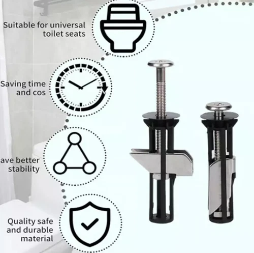 Heavy Duty Toilet Seat Fastener Bolt kit, Universal Toilet Seat Bolt Kit Tool - Picture 9 of 21