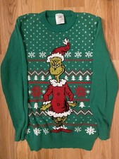 Kids/Youth Dr. Seuss The Grinch Christmas Sweater - Youth Size L Unisex