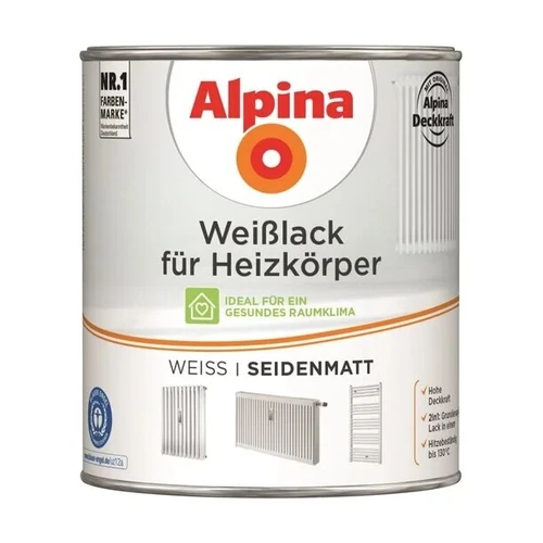Alpina Heizkörper-, Hammerschlag-,Speziallack Weißlack für Heizkörper SM 750 ml