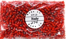 1/4# Pound Antique White Heart Tubes African Beads Venetian Trade V 274