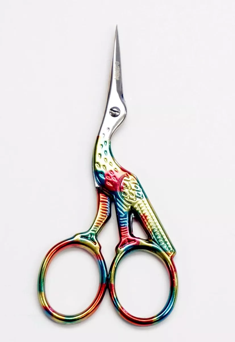 BOHIN 3.5 Marbleized Stork Embroidery Scissors Needlepoint, Embroidery,  XStitch