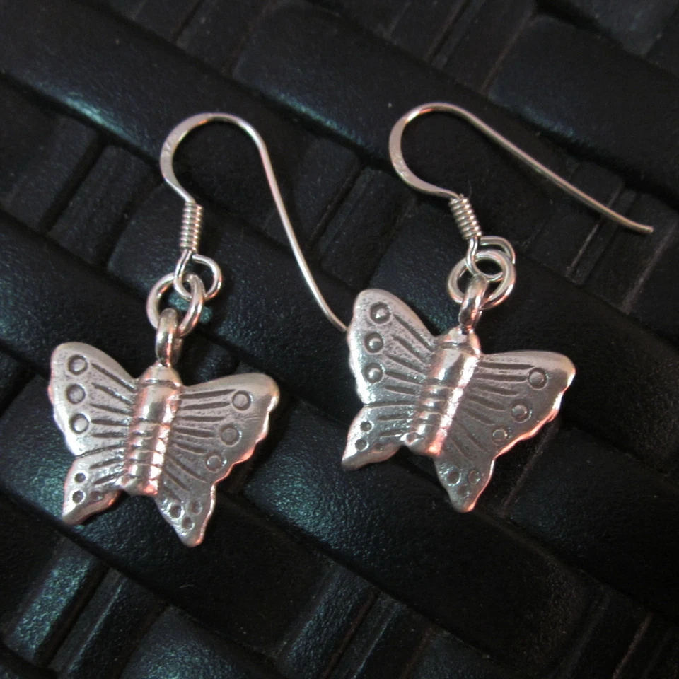 Pendientes de Plata Fina Esterlina 925 Premium Argento Orecchini Mariposa Lindo Dije Foto 3 de 4
